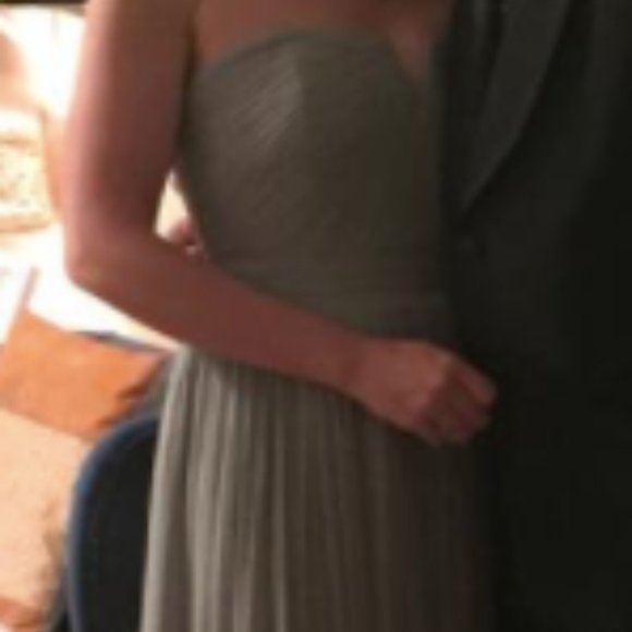 J.Crew Nadia silk Chiffon Strapless gown - sage - Picture 4 of 4